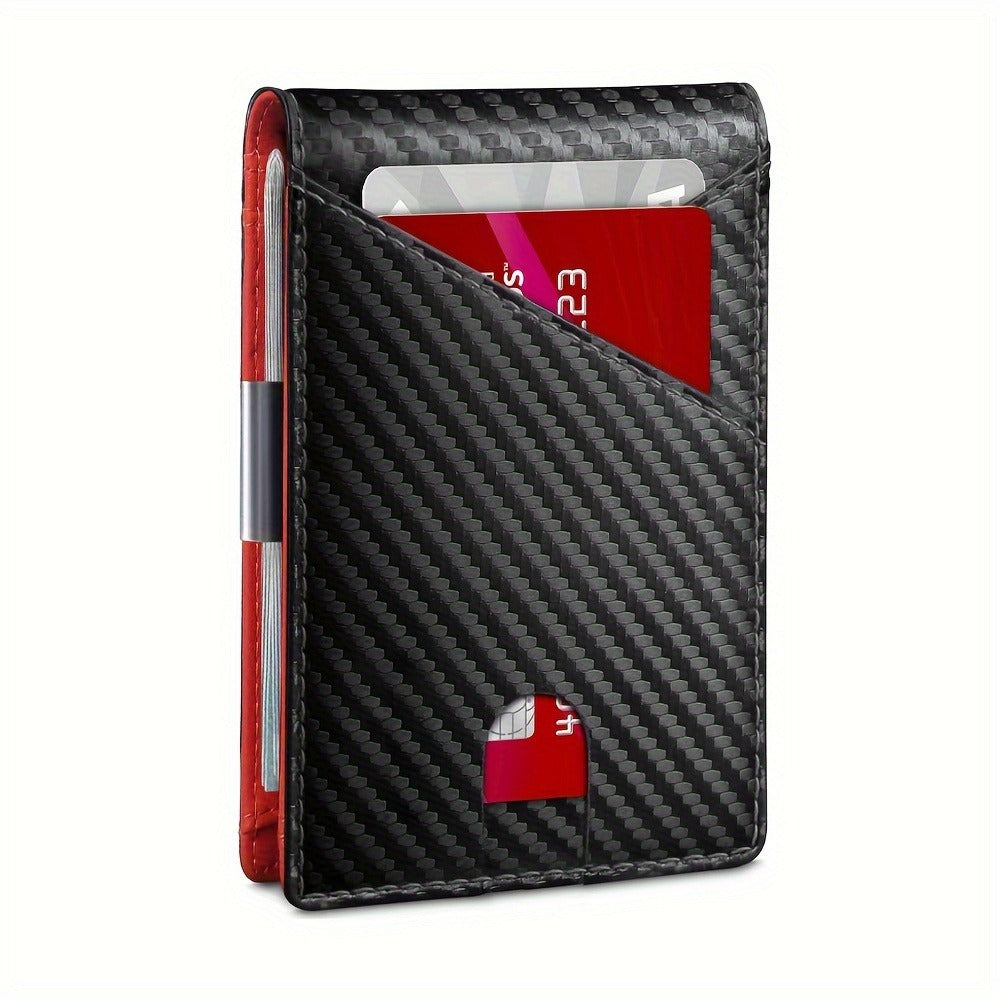Men's Wallet – RFID Blocking, Carbon Fiber Money Clip Bifold – detail view 3