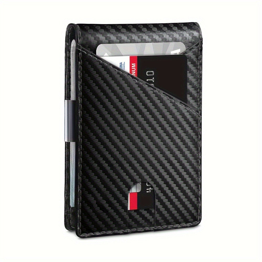 Men's Wallet – RFID Blocking, Carbon Fiber Money Clip Bifold – detail view 5