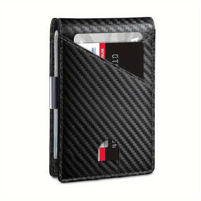 Men's Wallet – RFID Blocking, Carbon Fiber Money Clip Bifold – detail view 5