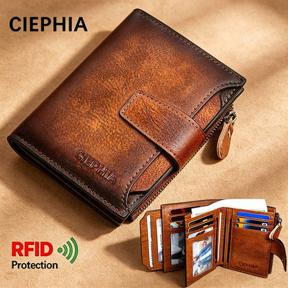 Men's Wallet – RFID Blocking, Card Slots Zipper Rfid Blocking – front view