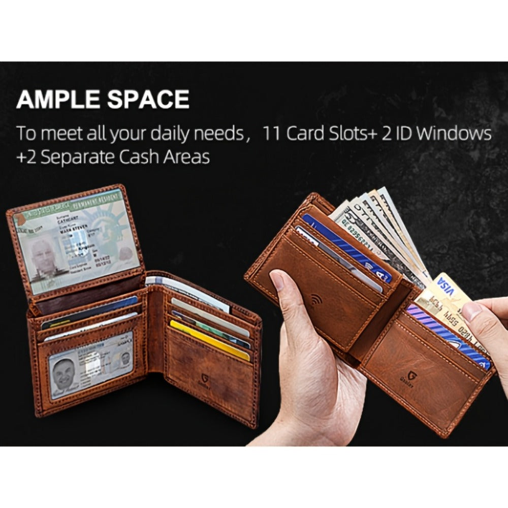 Men's Wallet – RFID Blocking, Crazy Horse Leather Bifold Rfid – detail view 13