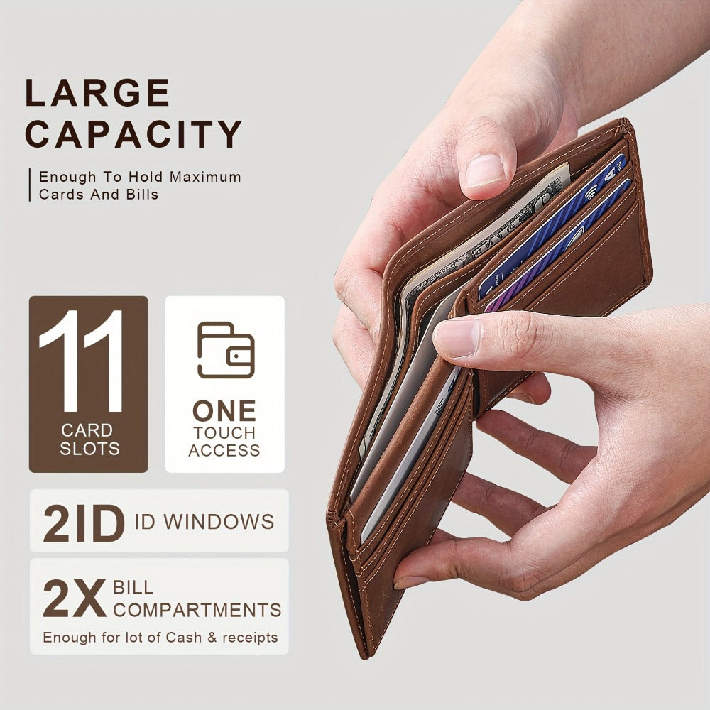 Men's Wallet – RFID Blocking, Crazy Horse Leather Bifold Rfid – detail view 8