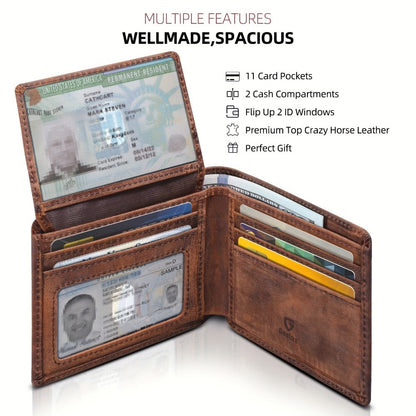 Men's Wallet – RFID Blocking, Crazy Horse Leather Bifold Rfid – detail view 9