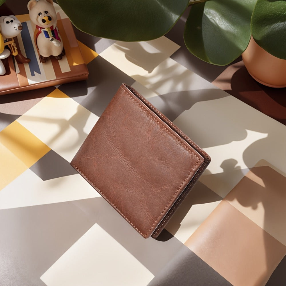 Men's Wallet – RFID Blocking, Dual Cash Section Leather Rfid – front view