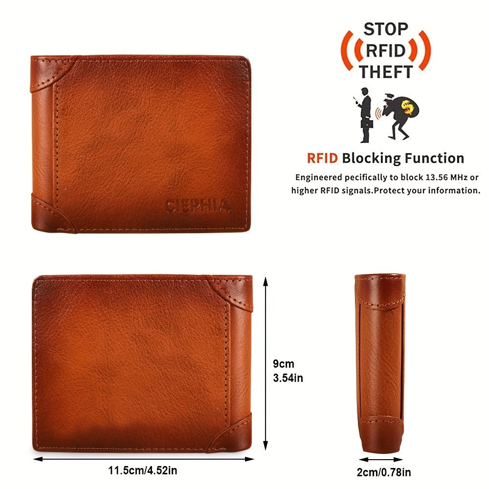Men's Wallet – RFID Blocking, Full Grain Leather Trifold Rfid – detail view 5