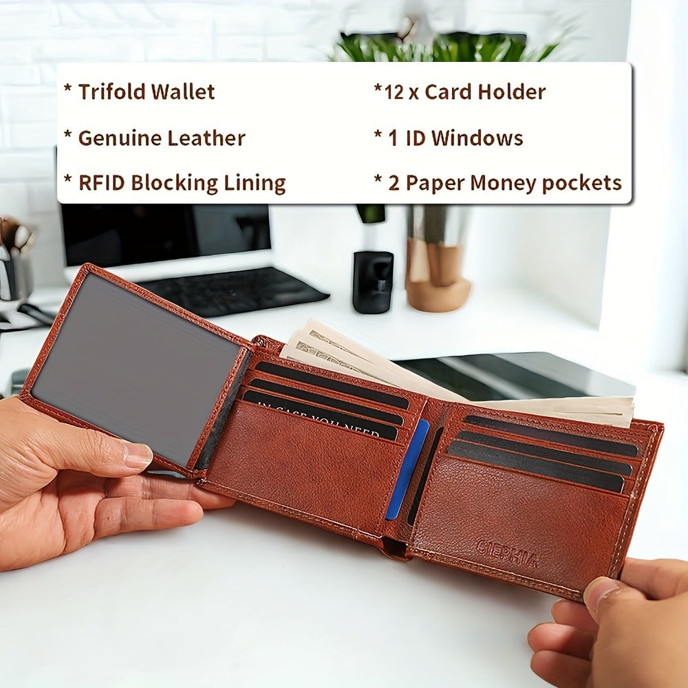 Men's Wallet – RFID Blocking, Full Grain Leather Trifold Rfid – detail view 8