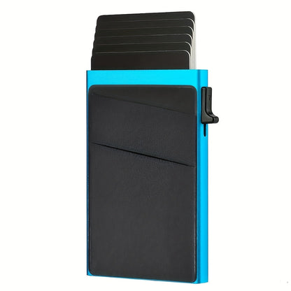 Men's Wallet – RFID Blocking, Metal Pop Up Card Case – front view - product view 12