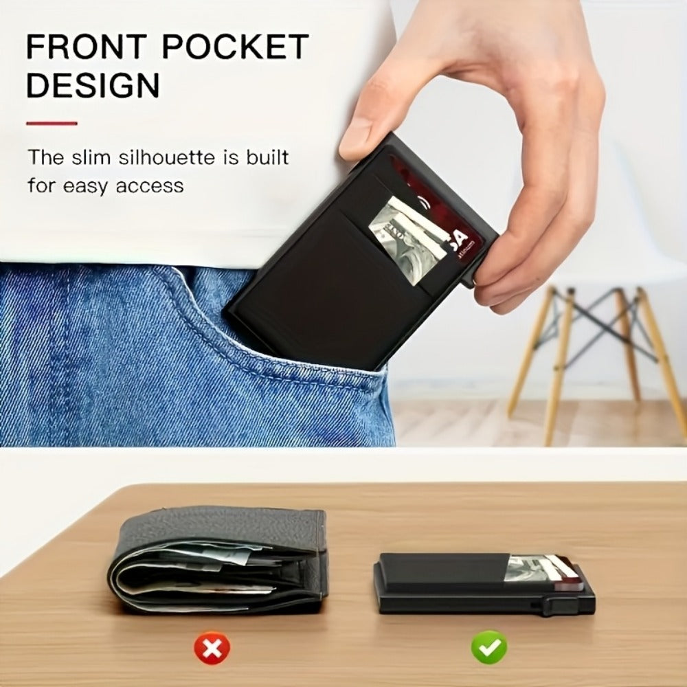 Men's Wallet – RFID Blocking, Metal Pop Up Card Case – detail view 12