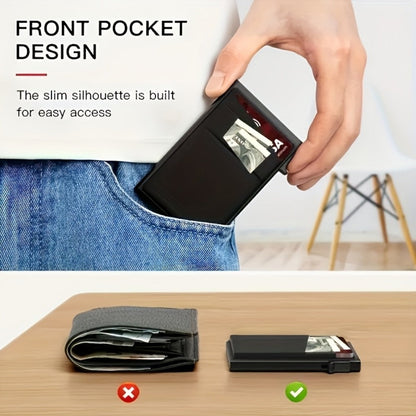 Men's Wallet – RFID Blocking, Metal Pop Up Card Case – detail view 12