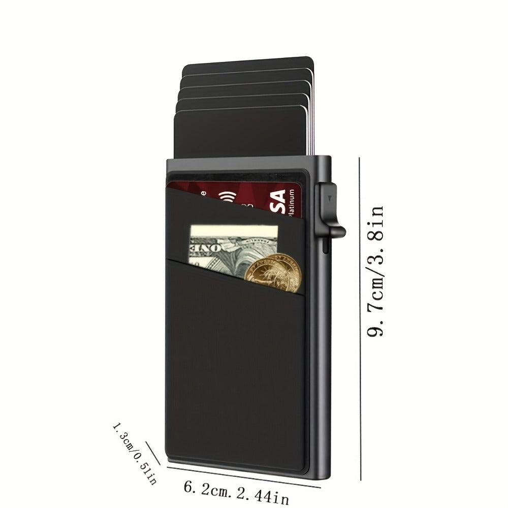 Men's Wallet – RFID Blocking, Metal Pop Up Card Case – detail view 4