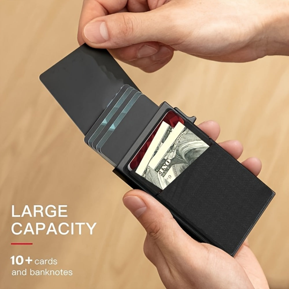 Men's Wallet – RFID Blocking, Metal Pop Up Card Case – detail view 6