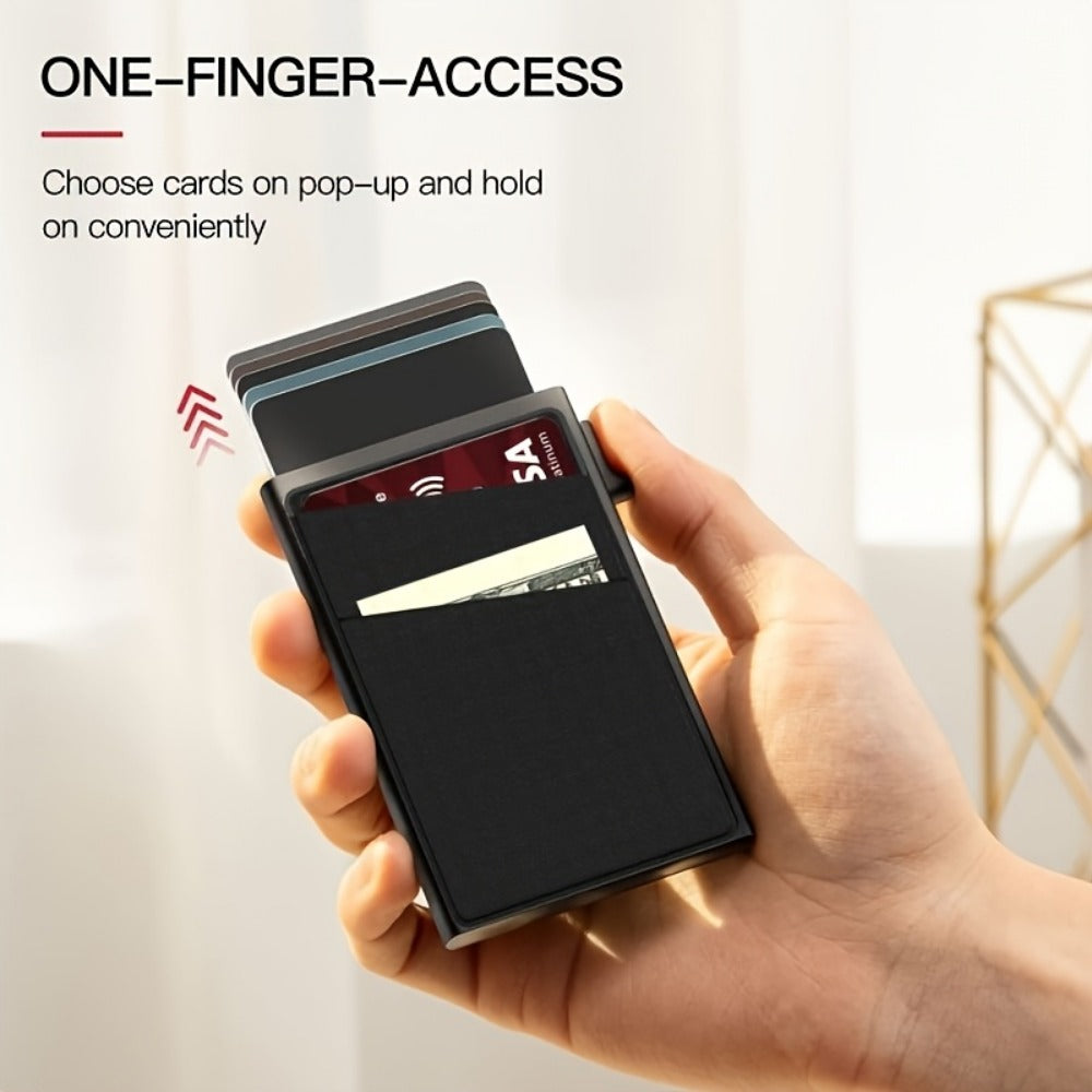 Men's Wallet – RFID Blocking, Metal Pop Up Card Case – detail view 10