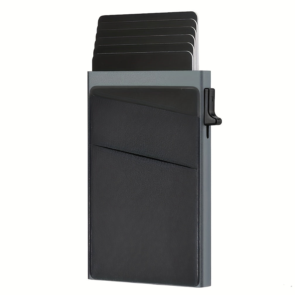 Men's Wallet – RFID Blocking, Metal Pop Up Card Case – detail view 2