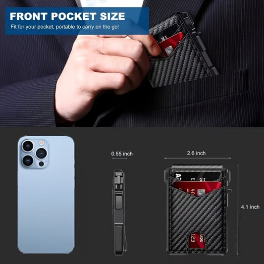 Men's Wallet – RFID Blocking, Money Clip Id Window Metal – detail view 2
