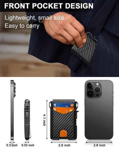 Men's Wallet – RFID Blocking, Money Clip Id Window Metal – detail view 8
