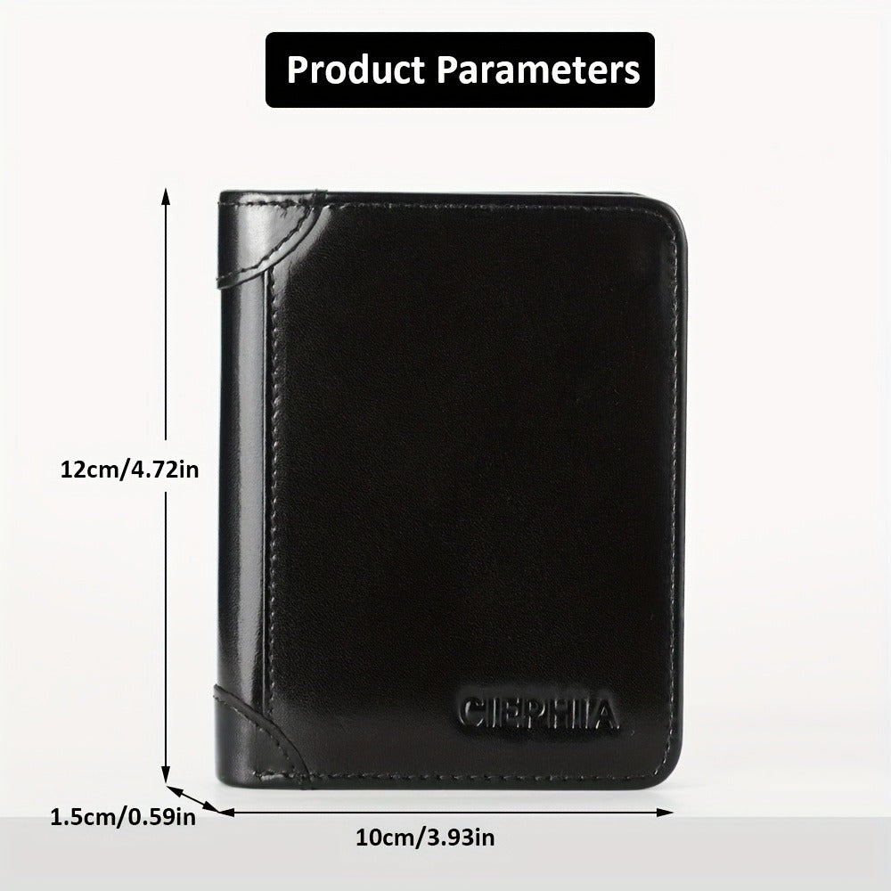 Men's Wallet – RFID Blocking, Oil Wax Leather Trifold Rfid – detail view 4