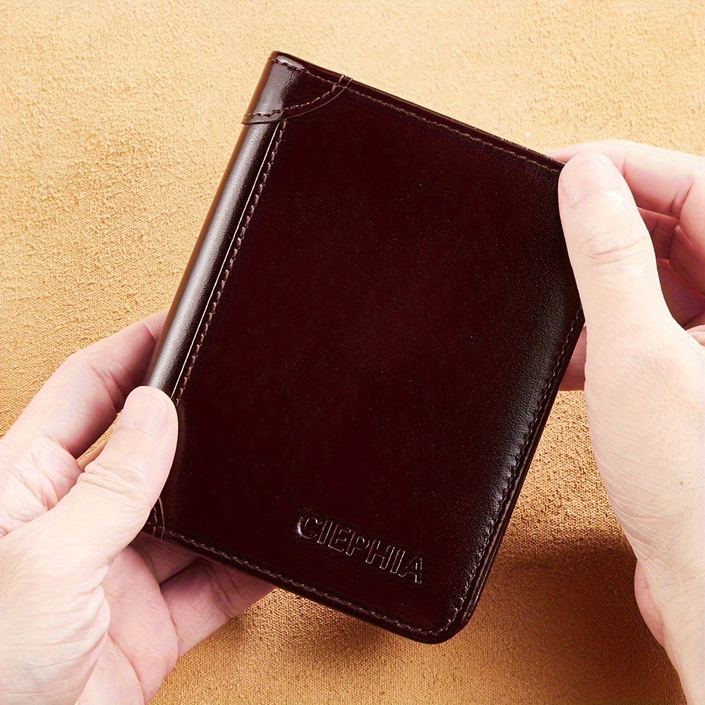 Men's Wallet – RFID Blocking, Oil Wax Leather Trifold Rfid – detail view 5