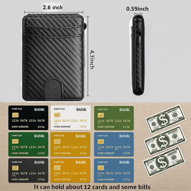 Men's Wallet – RFID Blocking, Pop Up Card Carbon Fiber – detail view 3