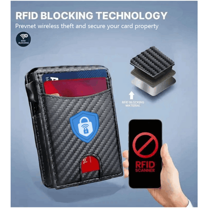 Men's Wallet – RFID Blocking, Pop Up Card Carbon Fiber – detail view 4