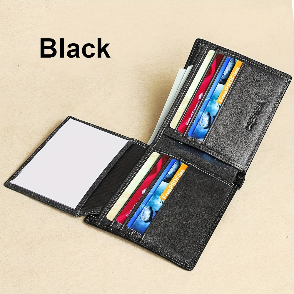 Men's Wallet – RFID Blocking, Retro Bifold Genuine Cowhide Leather – detail view 18