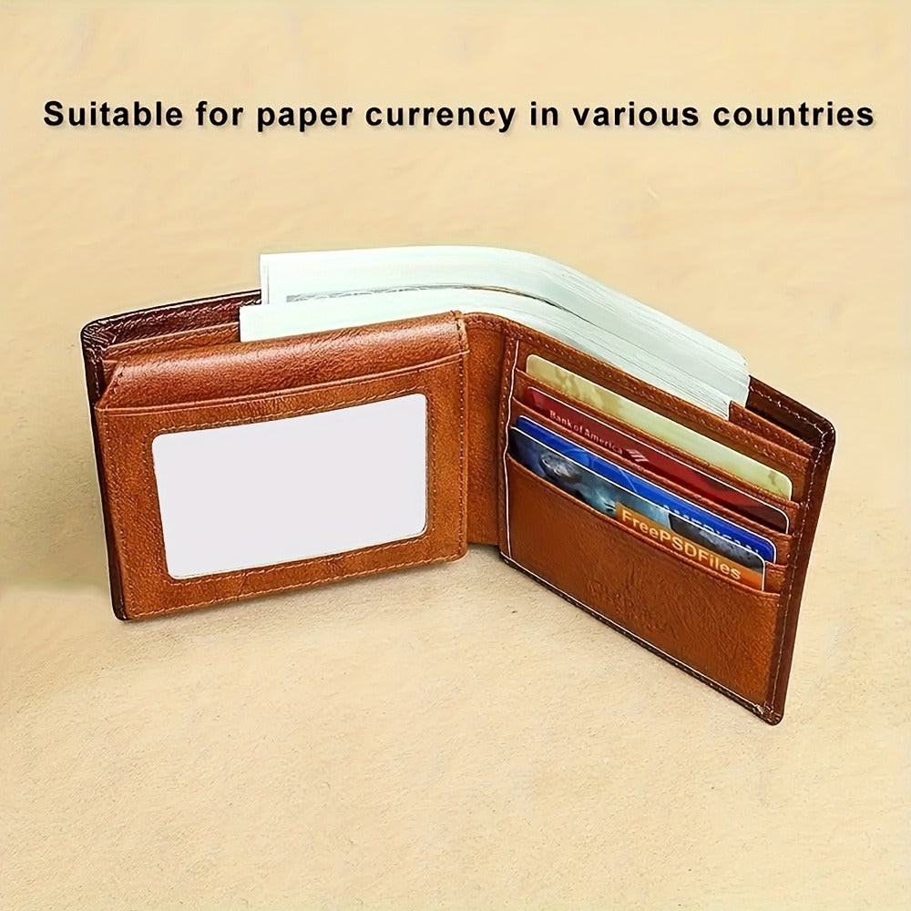 Men's Wallet – RFID Blocking, Retro Bifold Genuine Cowhide Leather – detail view 11