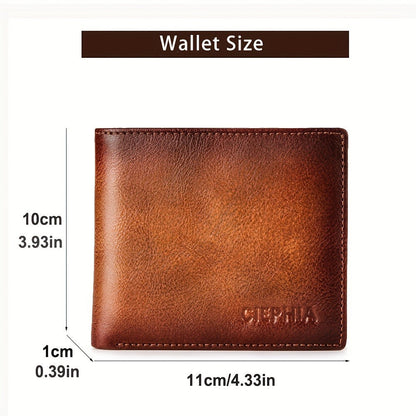 Men's Wallet – RFID Blocking, Retro Bifold Genuine Cowhide Leather – detail view 5