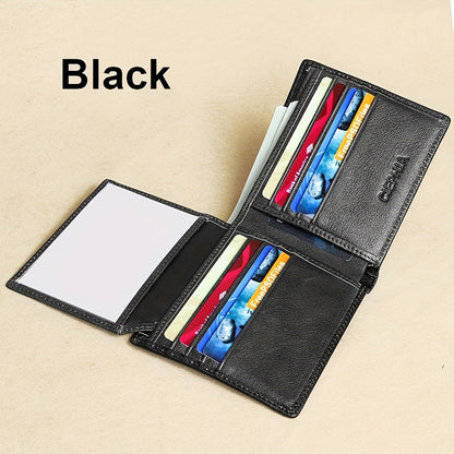 Men's Wallet – RFID Blocking, Retro Bifold Genuine Cowhide Leather – detail view 8