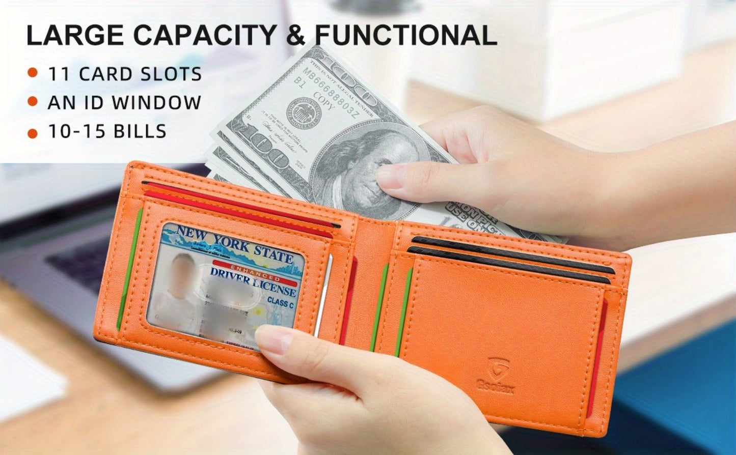 Men's Wallet – RFID Blocking, Rfid Blocking Carbon Fiber Bifold – detail view 10