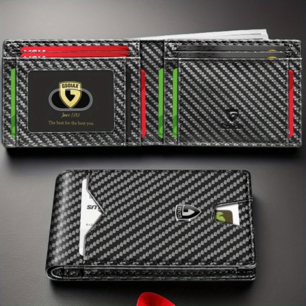 Men's Wallet – RFID Blocking, Rfid Blocking Carbon Fiber Bifold – front view
