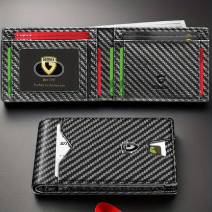 Men's Wallet – RFID Blocking, Rfid Blocking Carbon Fiber Bifold – front view