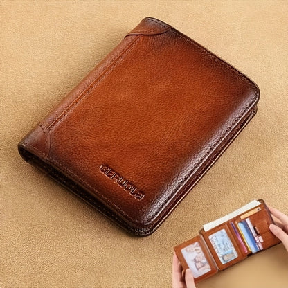Men's Wallet – RFID Blocking, Short Trifold Money Clip Rfid – front view