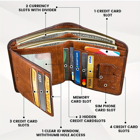 Men's Wallet – RFID Blocking, for Travel & Everyday Use – front view