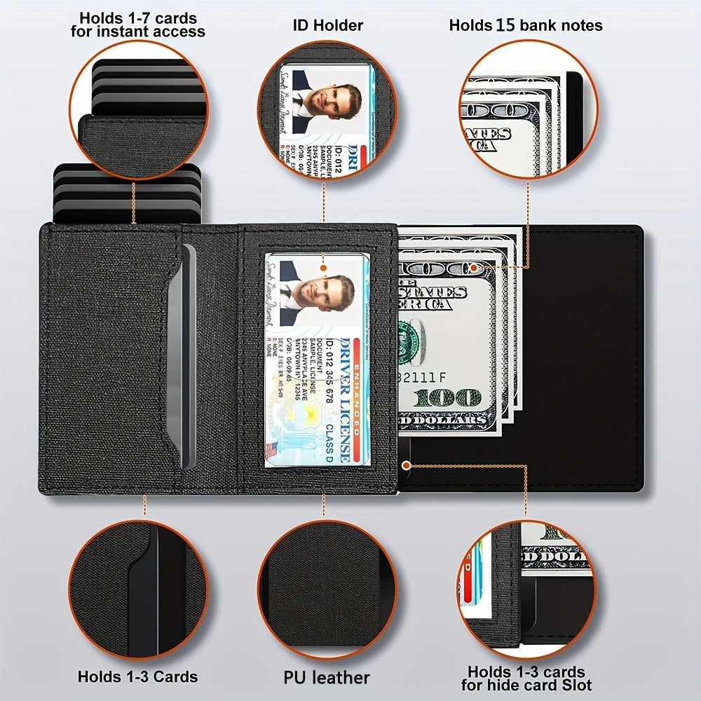Men's Wallet – RFID Blocking, Automatic, Anti-Theft, Large Capacity – detail view 4