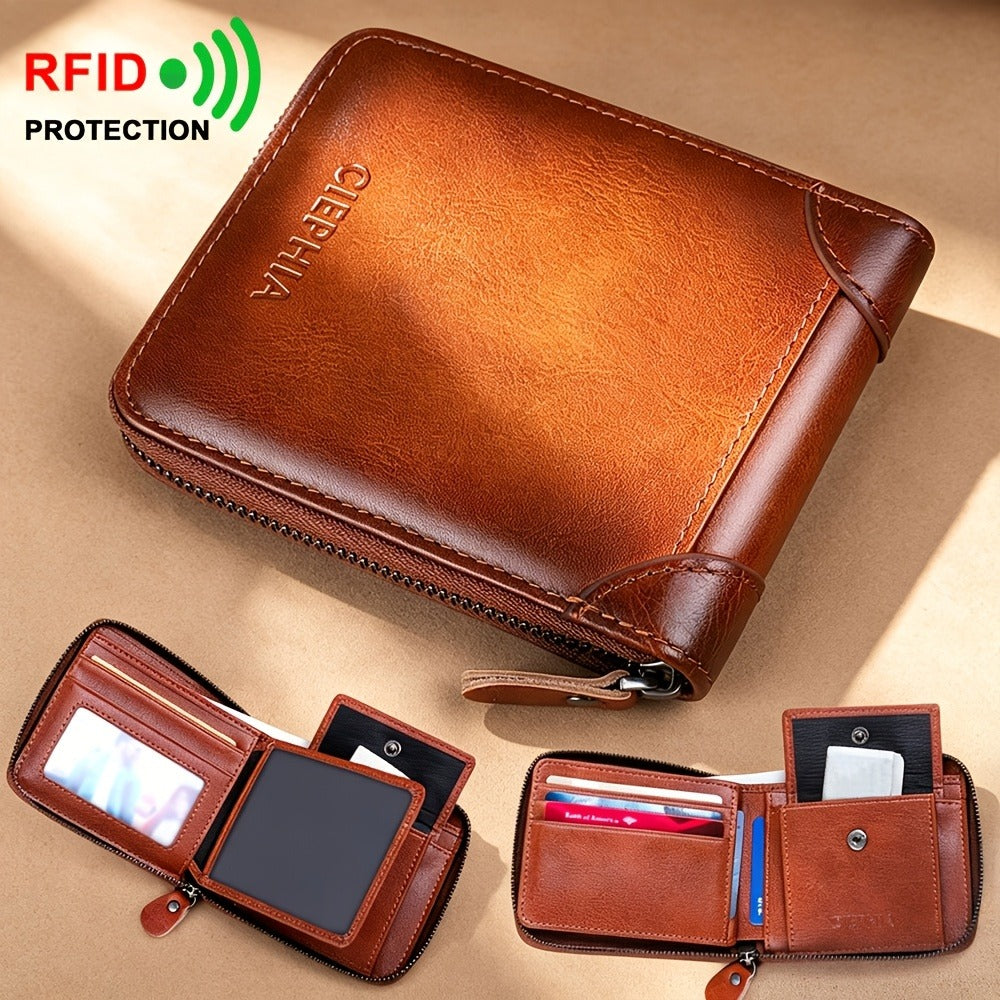 Men's Wallet – RFID Blocking, Large Capacity, for Everyday Use – front view