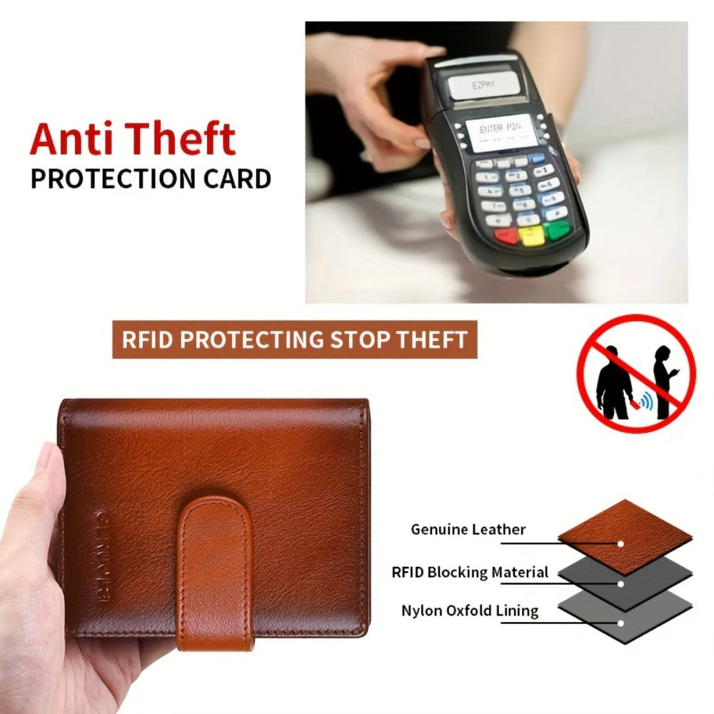 Men's Wallet – 6 Colors, Slim Card Case Cowhide Leather – detail view 11