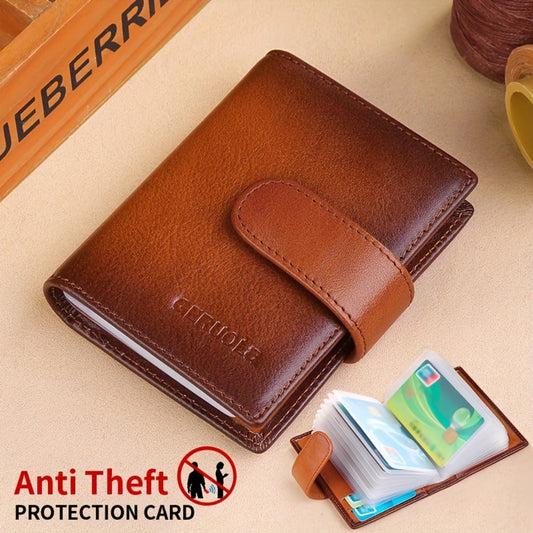 Men's Wallet – 6 Colors, Slim Card Case Cowhide Leather – front view
