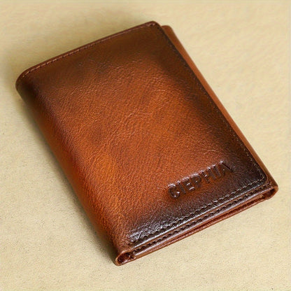 Men's Wallet – Trifold Leather Premium Cowhide Full – front view - product view 12