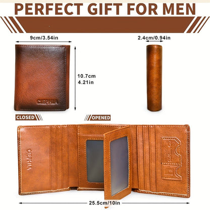 Men's Wallet – Trifold Leather Premium Cowhide Full – detail view 3