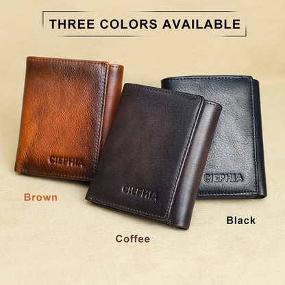 Men's Wallet – Trifold Leather Premium Cowhide Full – detail view 5