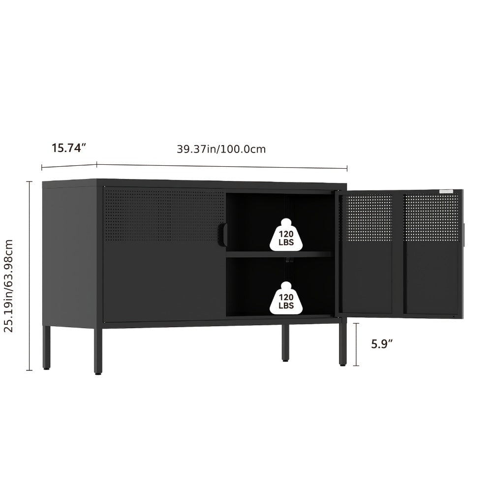 Metal Bathroom Storage Cabinet, Home Storage Cupboard for Organized Everyday Storage detail image - detail view 3