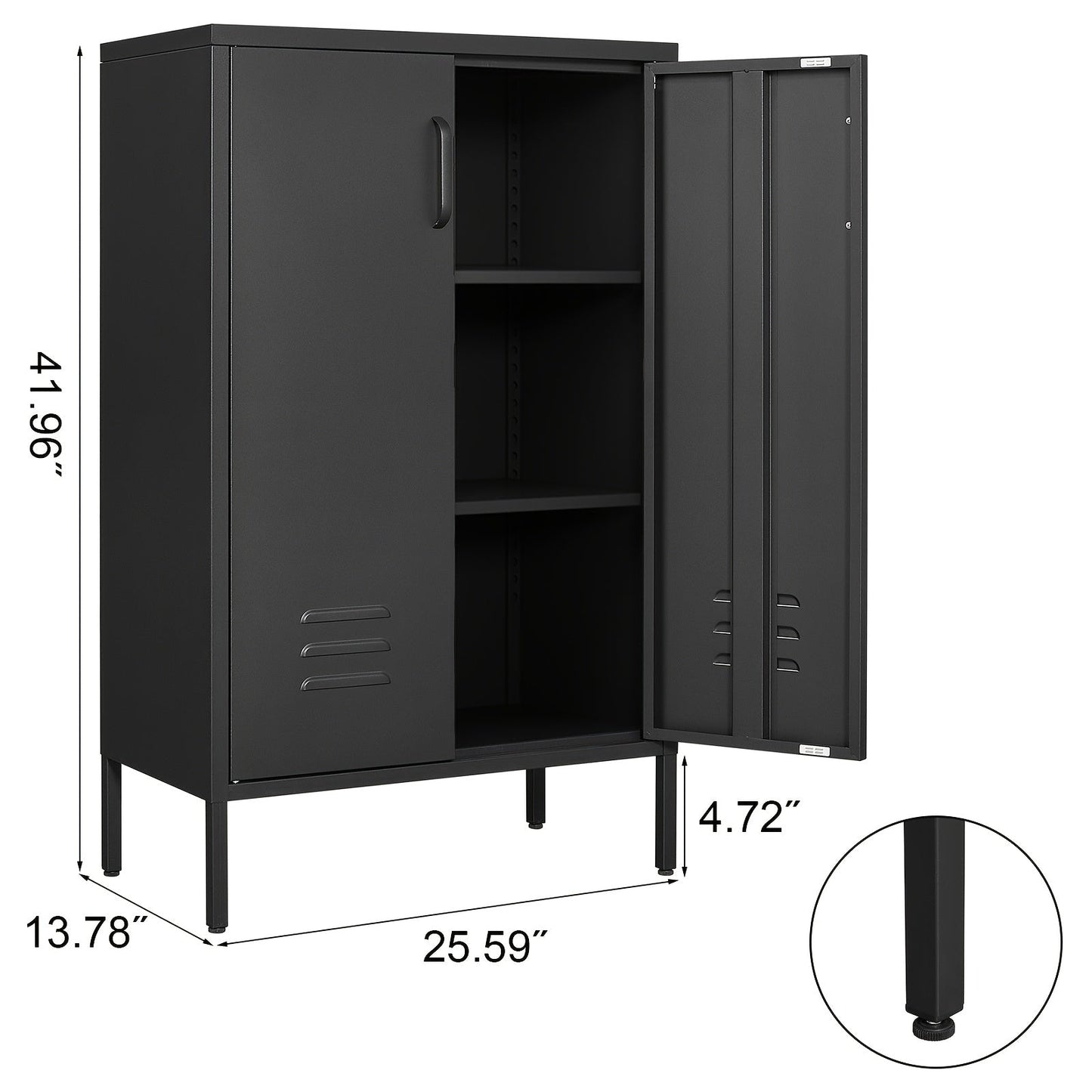 Storage Cabinet shown in the Black option