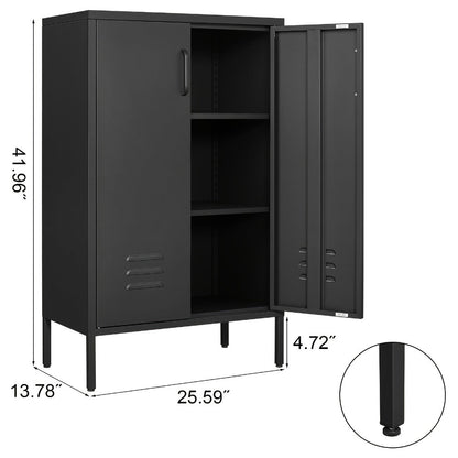 Metal Bathroom Storage Cabinet with Adjustable Shelves for Organized Everyday Storage detail image - detail view 10
