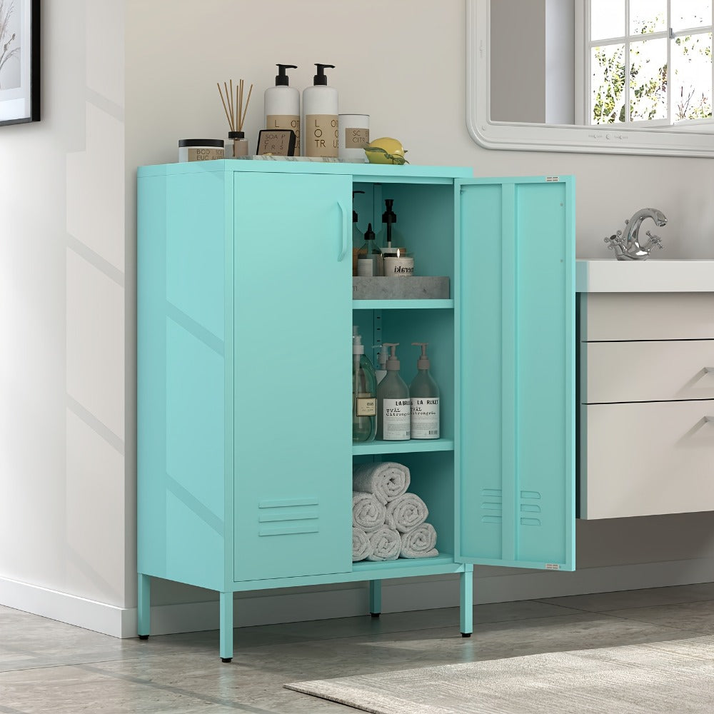 Metal Bathroom Storage Cabinet with Adjustable Shelves for Organized Everyday Storage detail image - detail view 11