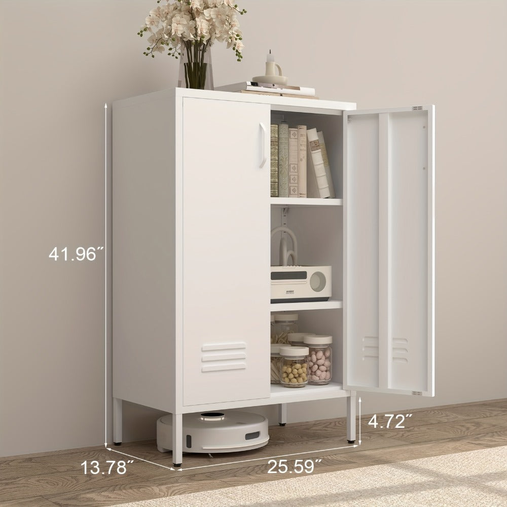Metal Bathroom Storage Cabinet with Adjustable Shelves for Organized Everyday Storage detail image - detail view 3