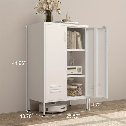 Metal Bathroom Storage Cabinet with Adjustable Shelves for Organized Everyday Storage detail image - detail view 3