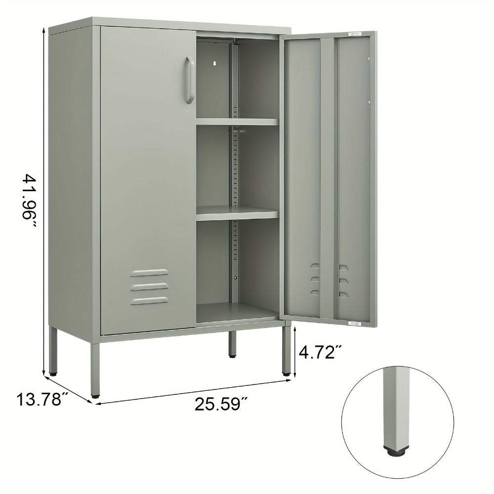 Metal Bathroom Storage Cabinet with Adjustable Shelves for Organized Everyday Storage detail image - detail view 4
