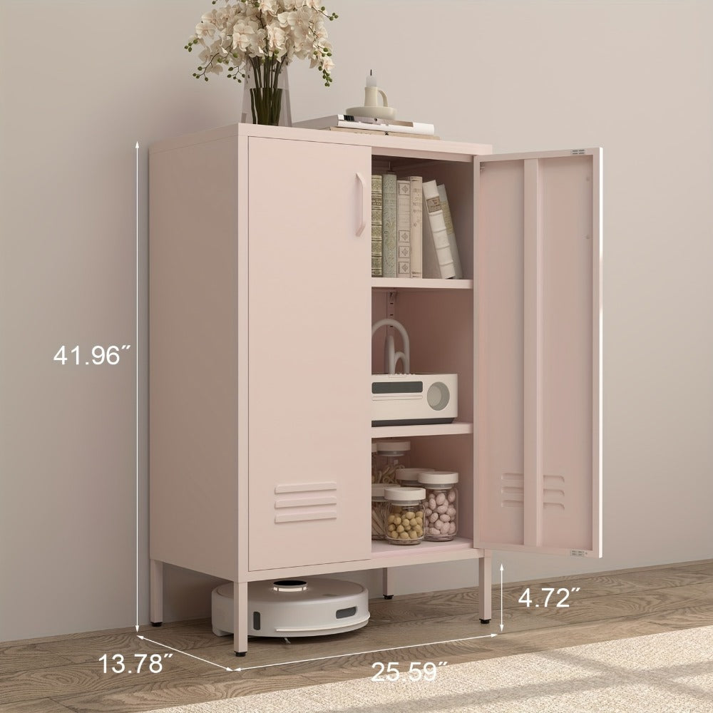 Metal Bathroom Storage Cabinet with Adjustable Shelves for Organized Everyday Storage detail image - detail view 5