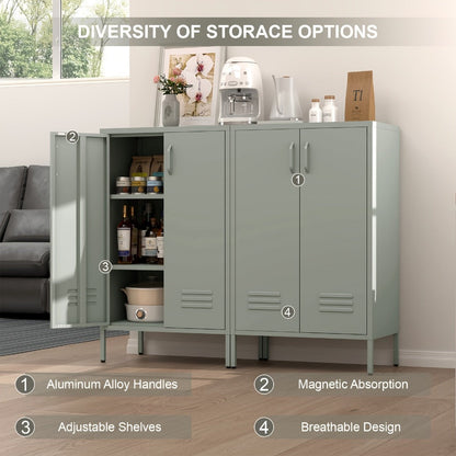 Metal Bathroom Storage Cabinet with Adjustable Shelves for Organized Everyday Storage detail image - detail view 8