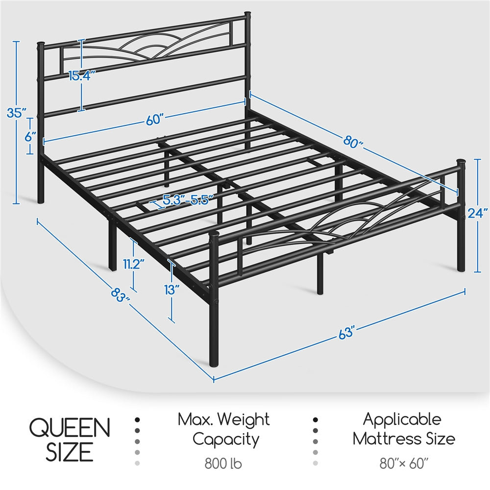 Metal Bed Frame, Bedroom Platform Bed for Bedroom Comfort and Support detail image - detail view 6