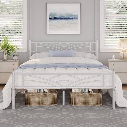 Bed Frame, Metal Platform with Cloud-Inspired Headboard & Footboard - Metal Slats, Under shown in the main product view